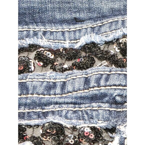 Miss me jeans Easy Boot low rise size 29 sequin embellished - Picture 9 of 11